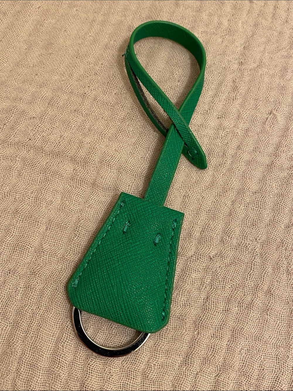 Prada Green Saffiano Re-Edition 2000 Keyring - Picture 2 of 6